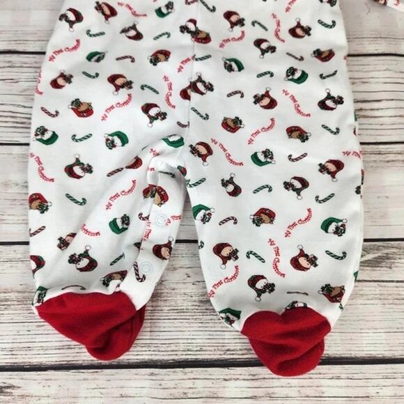 Miniwear Vintage My 1st Christmas Sleeper 0-3M Holiday Candy Canes - Picture 5 of 6